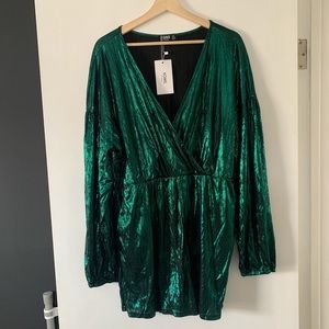 Metallic Green Romper